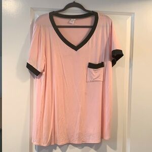 Casual Top; 2X; Pink & Dark Grey $4